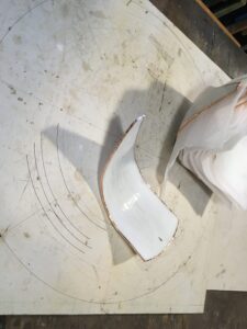 Tiffany style bent slag glass panel repair
