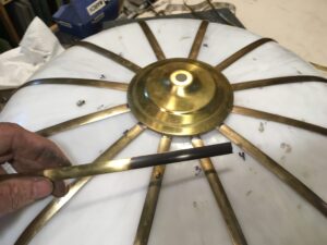 Tiffany style bent slag glass panel repair