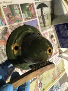 Tiffany style bent slag glass panel repair