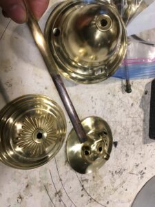 Tiffany style bent slag glass panel repair