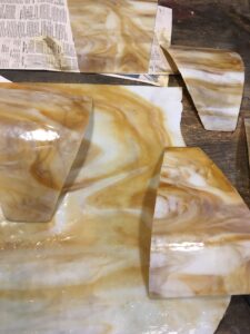 slag glass lamp panels for sale